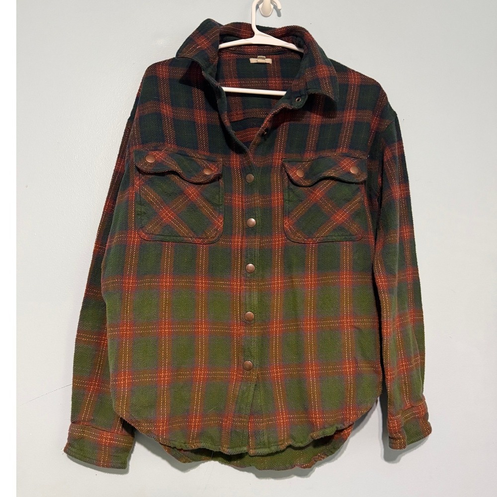 Ecote XS/S Urban Outfitters Plaid Flannel Shirt Cotton‎ Snap Button 1489